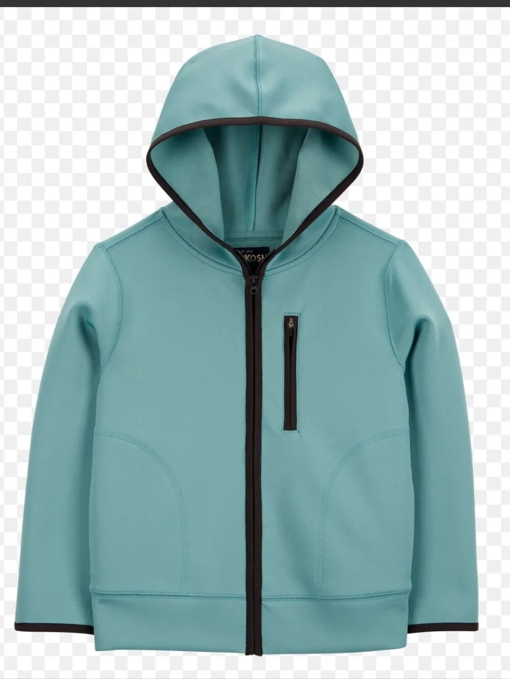 Oshkosh Stretch Tech Zip-Up Hooded Light Jacket - Teal Size 6